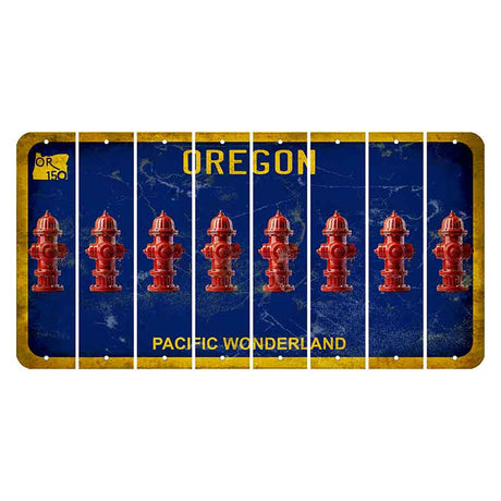 Oregon Pacific Wonderland Cut License Plate Strips (Set of 8) Fire Hydrant