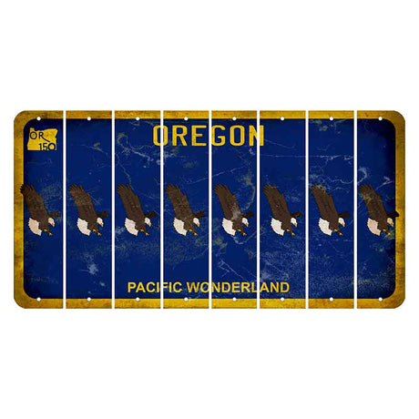 Oregon Pacific Wonderland Cut License Plate Strips (Set of 8) Bald Eagle