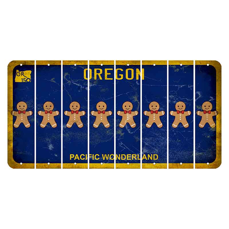 Oregon Pacific Wonderland Cut License Plate Strips (Set of 8) Gingerbread Man