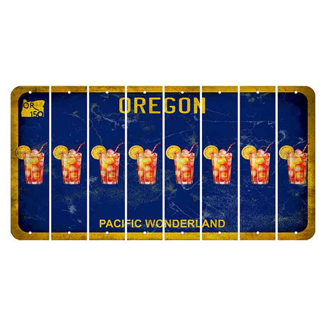 Oregon Pacific Wonderland Cut License Plate Strips (Set of 8) Cocktail