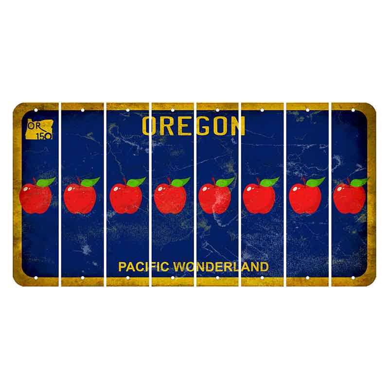 Oregon Pacific Wonderland Cut License Plate Strips (Set of 8) Apple