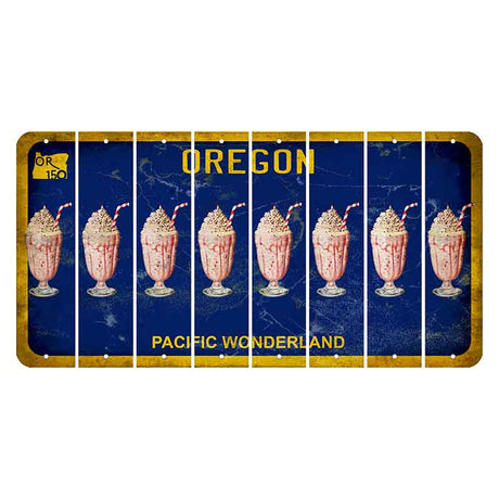 Oregon Pacific Wonderland Cut License Plate Strips (Set of 8) Milkshake