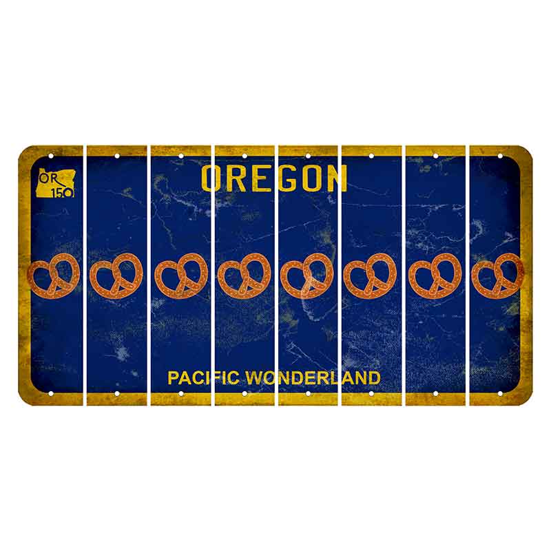 Oregon Pacific Wonderland Cut License Plate Strips (Set of 8) Pretzel