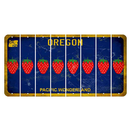 Oregon Pacific Wonderland Cut License Plate Strips (Set of 8) Strawberry