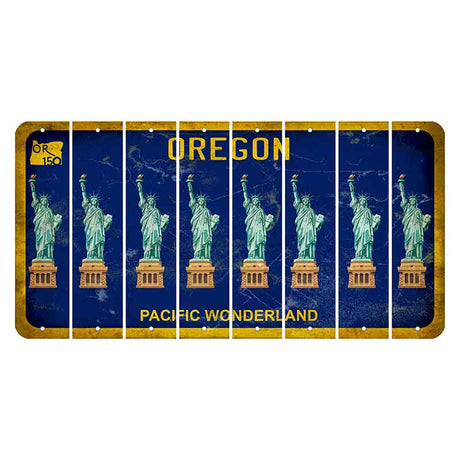 Oregon Pacific Wonderland Cut License Plate Strips (Set of 8) Statue of Liberty