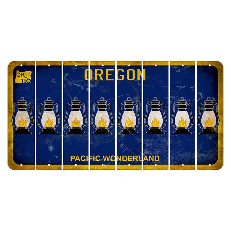 Oregon Pacific Wonderland Cut License Plate Strips (Set of 8) Lantern