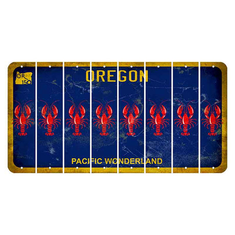 Oregon Pacific Wonderland Cut License Plate Strips (Set of 8) Lobster