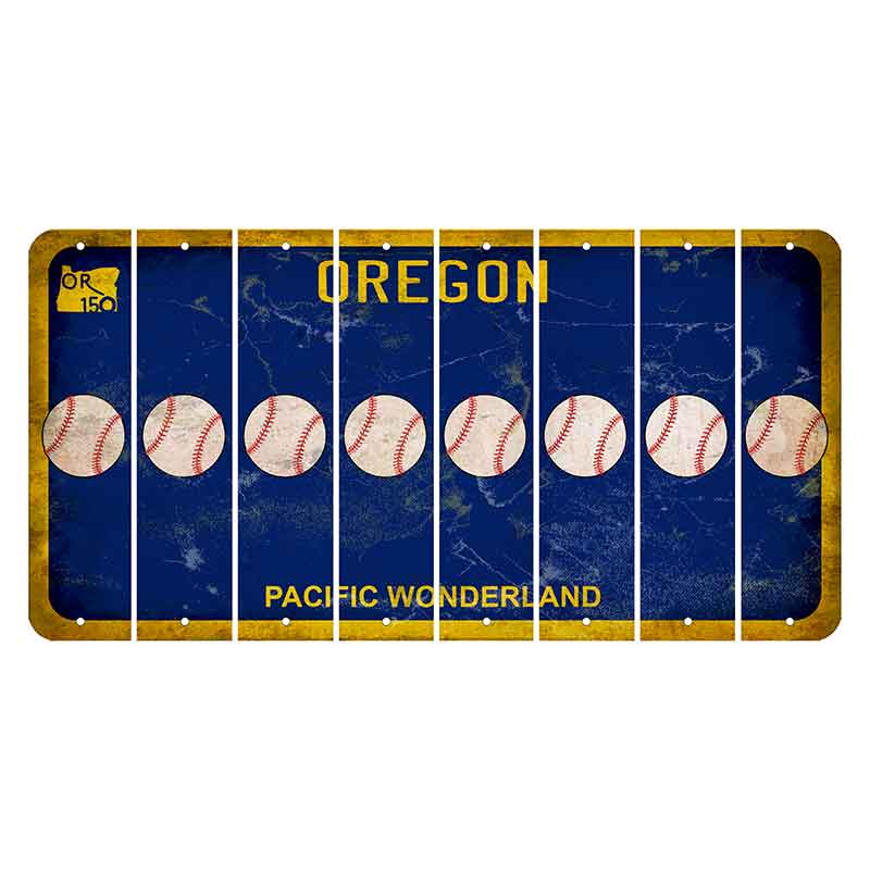 Oregon Pacific Wonderland Cut License Plate Strips (Set of 8) Baseball