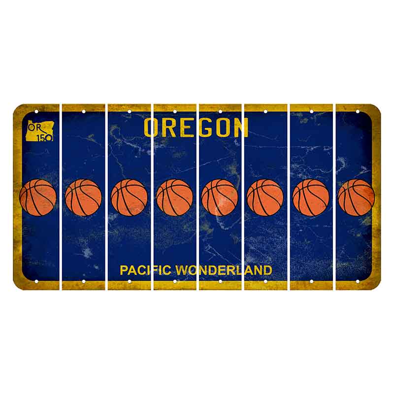 Oregon Pacific Wonderland Cut License Plate Strips (Set of 8) Basketball