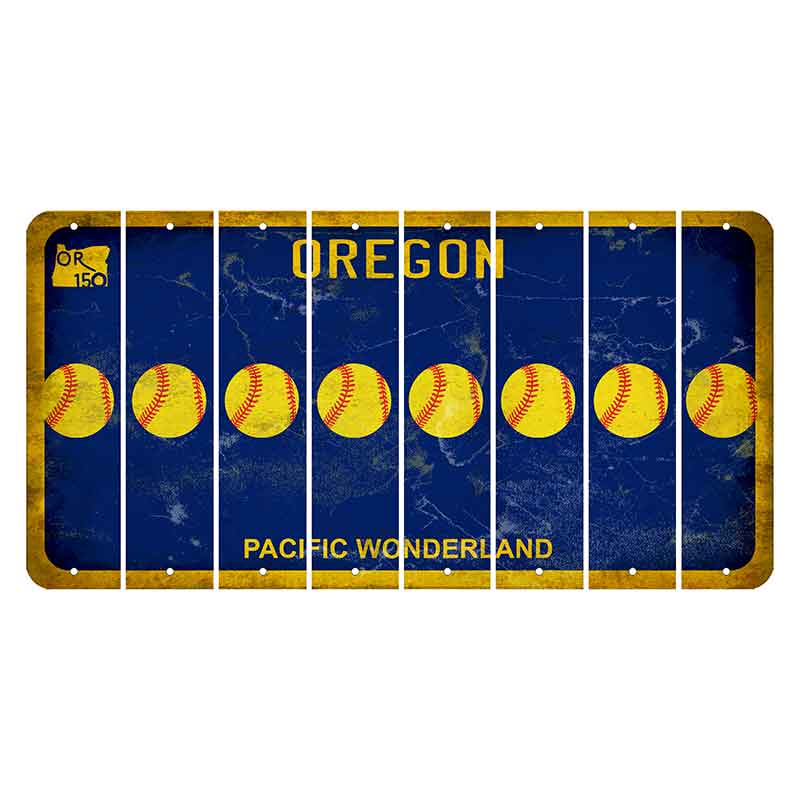 Oregon Pacific Wonderland Cut License Plate Strips (Set of 8) Softball