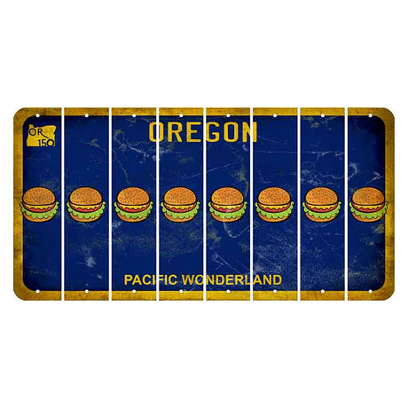 Oregon Pacific Wonderland Cut License Plate Strips (Set of 8) Hamburger