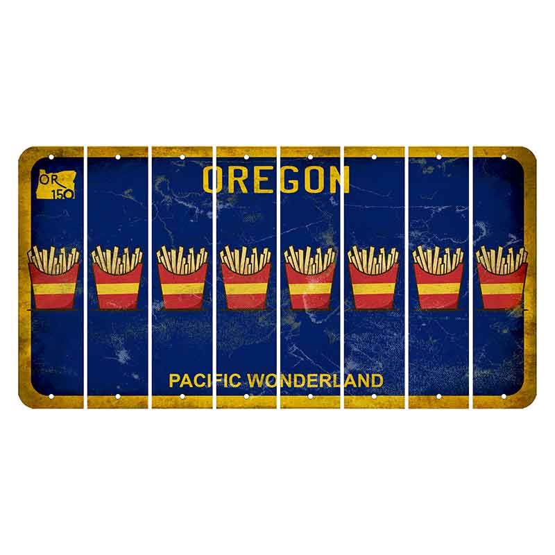 Oregon Pacific Wonderland Cut License Plate Strips (Set of 8) French Fries