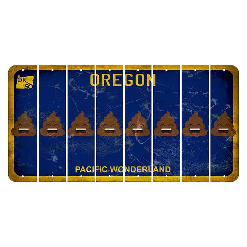 Oregon Pacific Wonderland Cut License Plate Strips (Set of 8) Emoji - Poop