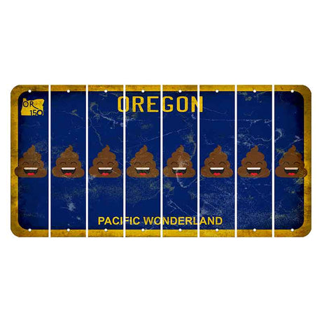 Oregon Pacific Wonderland Cut License Plate Strips (Set of 8) Emoji - Poop