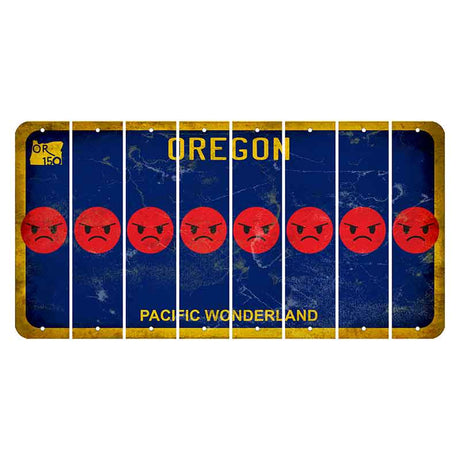 Oregon Pacific Wonderland Cut License Plate Strips (Set of 8) Emoji - Angry