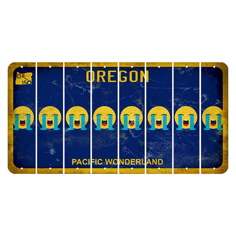 Oregon Pacific Wonderland Cut License Plate Strips (Set of 8) Emoji - Crying