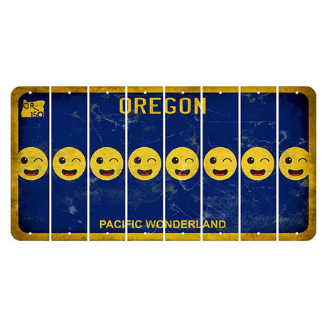 Oregon Pacific Wonderland Cut License Plate Strips (Set of 8) Emoji - Winking