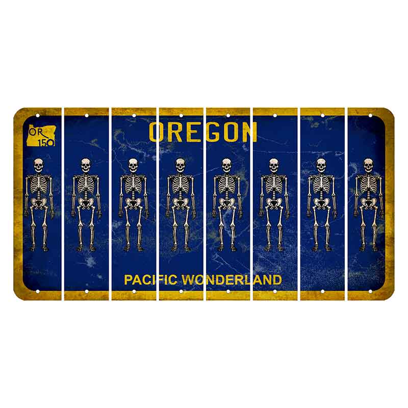 Oregon Pacific Wonderland Cut License Plate Strips (Set of 8) Skeleton