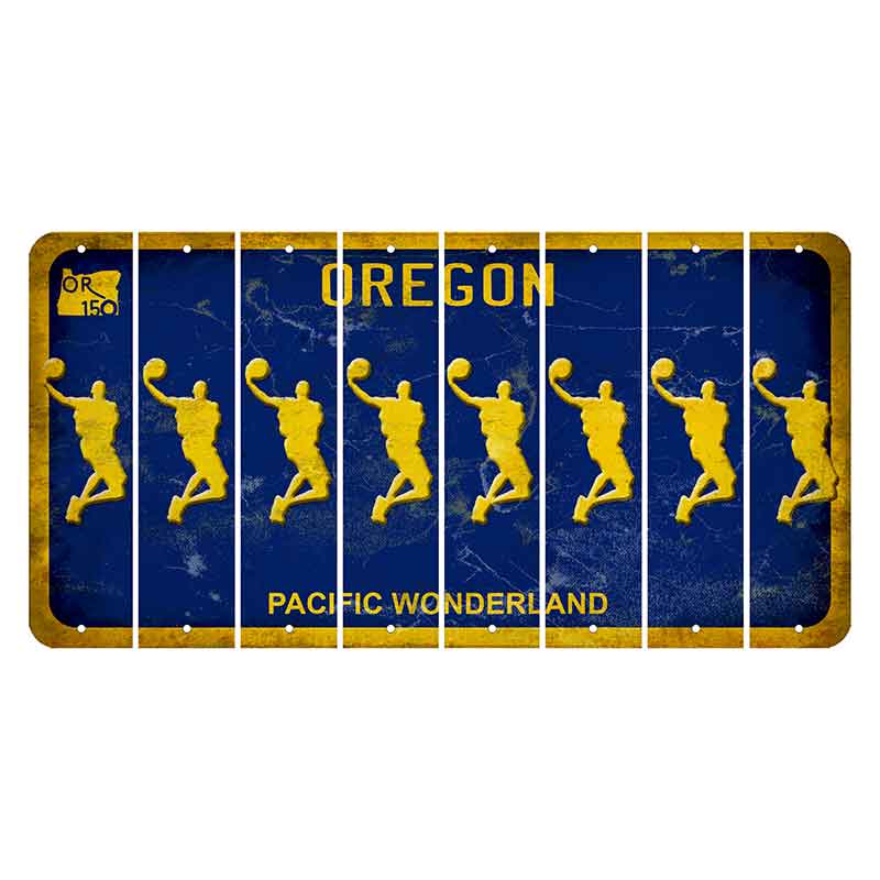 Oregon Pacific Wonderland Cut License Plate Strips (Set of 8) Basketball Player