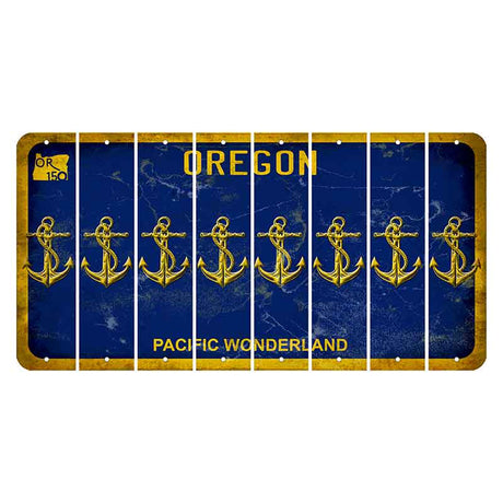 Oregon Pacific Wonderland Cut License Plate Strips (Set of 8) Boat Anchor