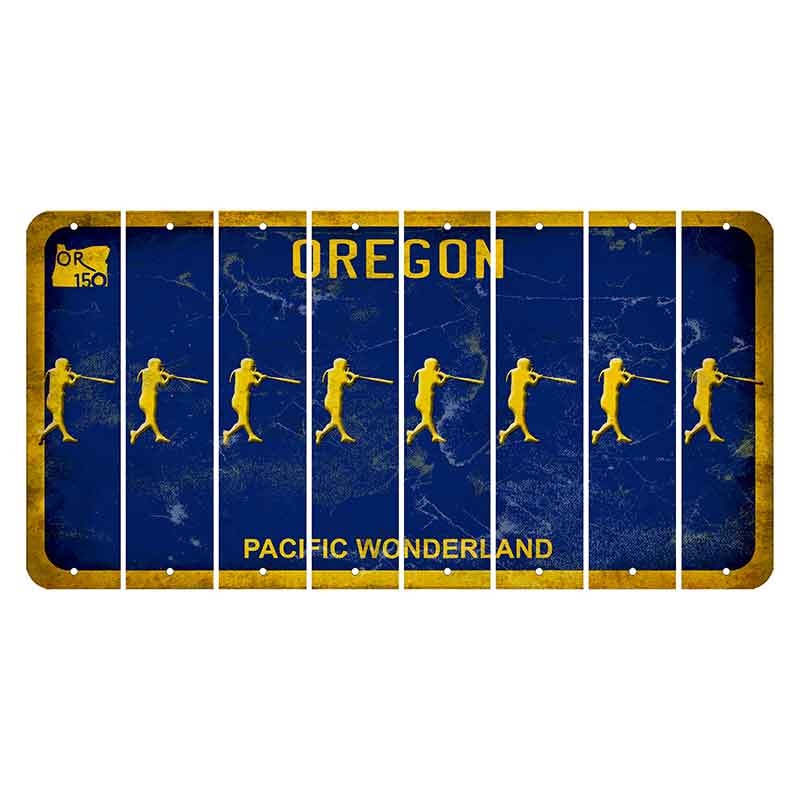 Oregon Pacific Wonderland Cut License Plate Strips (Set of 8) Softball Batter