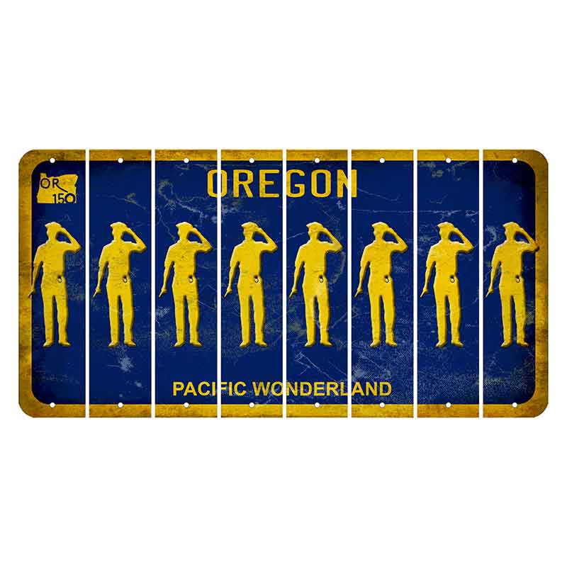 Oregon Pacific Wonderland Cut License Plate Strips (Set of 8) Police Officer