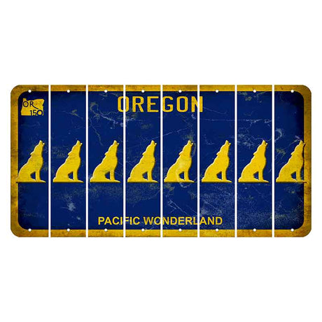 Oregon Pacific Wonderland Cut License Plate Strips (Set of 8) Howling Wolf