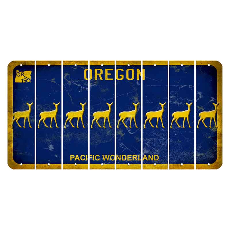 Oregon Pacific Wonderland Cut License Plate Strips (Set of 8) Doe