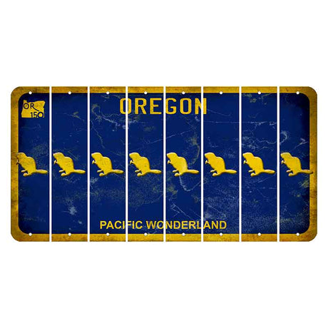 Oregon Pacific Wonderland Cut License Plate Strips (Set of 8) Beaver