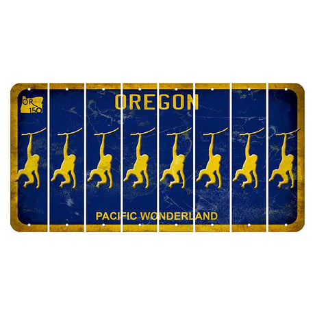 Oregon Pacific Wonderland Cut License Plate Strips (Set of 8) Monkey