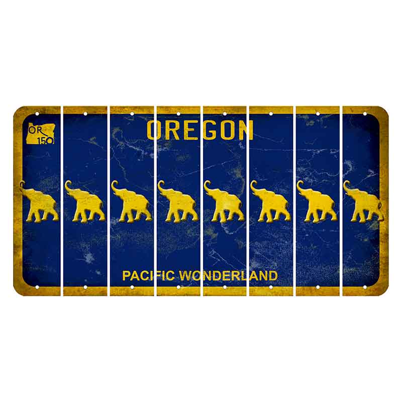 Oregon Pacific Wonderland Cut License Plate Strips (Set of 8) Elephant