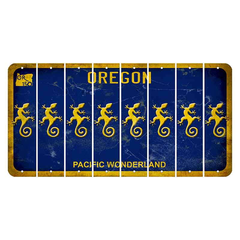 Oregon Pacific Wonderland Cut License Plate Strips (Set of 8) Gecko