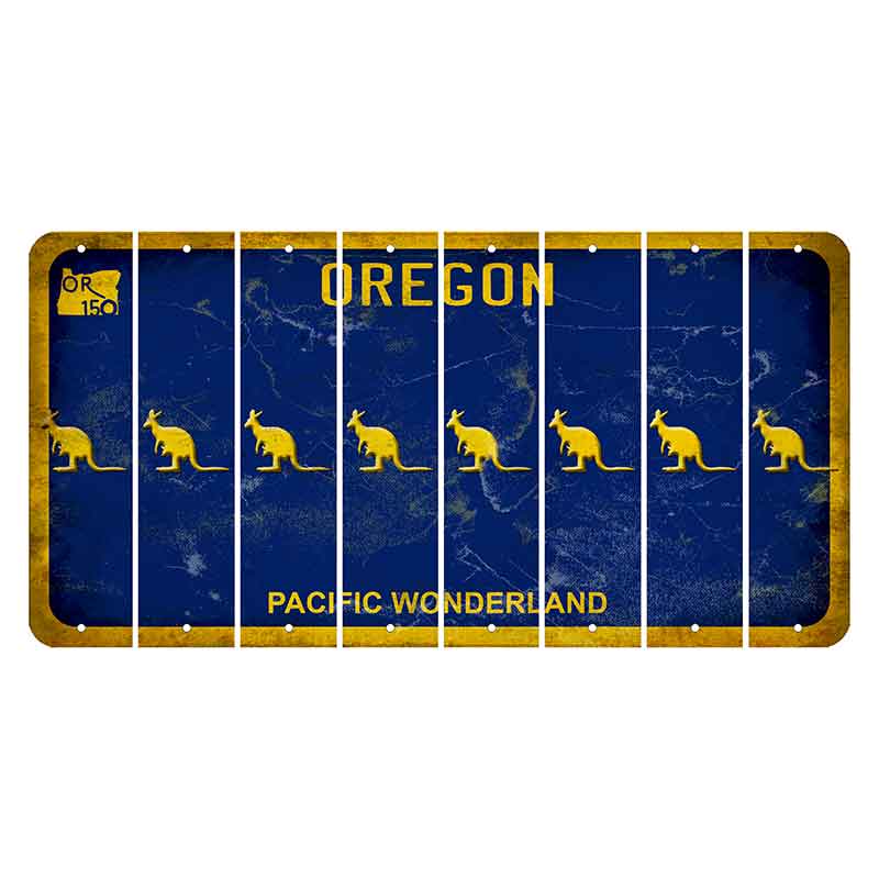 Oregon Pacific Wonderland Cut License Plate Strips (Set of 8) Kangaroo