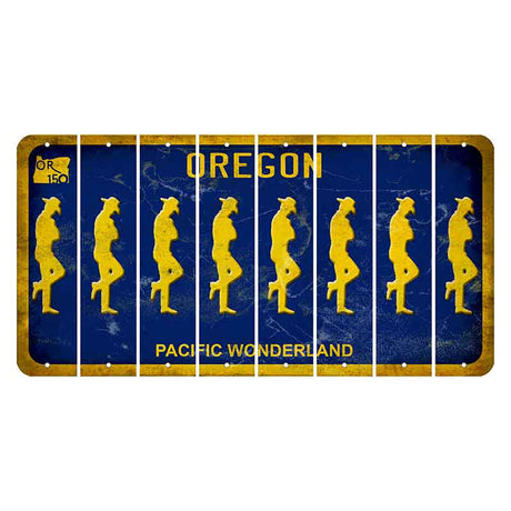 Oregon Pacific Wonderland Cut License Plate Strips (Set of 8) Cowboy - Leaning