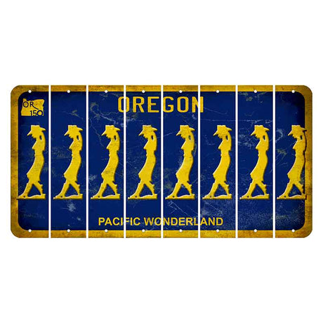 Oregon Pacific Wonderland Cut License Plate Strips (Set of 8) Cowgirl - Leaning