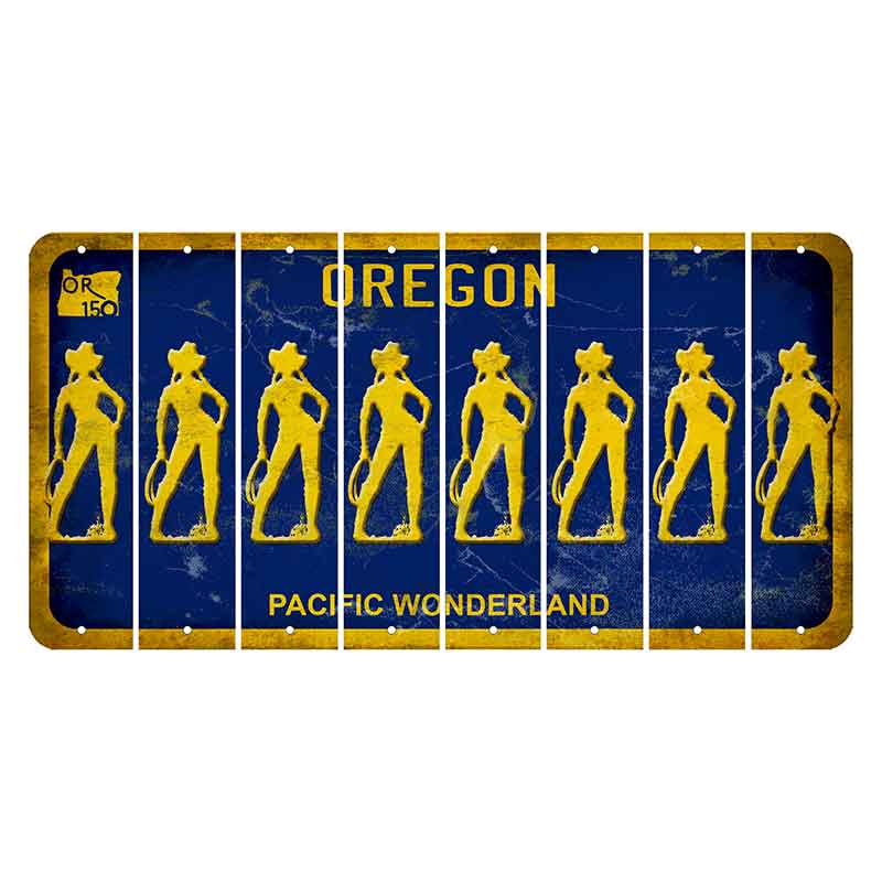 Oregon Pacific Wonderland Cut License Plate Strips (Set of 8) Cowgirl