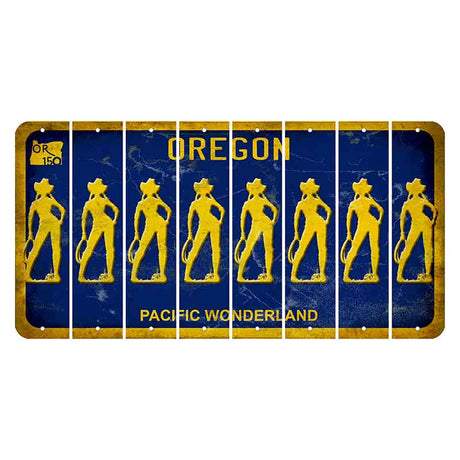 Oregon Pacific Wonderland Cut License Plate Strips (Set of 8) Cowgirl