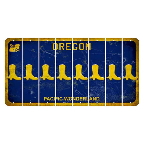 Oregon Pacific Wonderland Cut License Plate Strips (Set of 8) Cowboy Boot