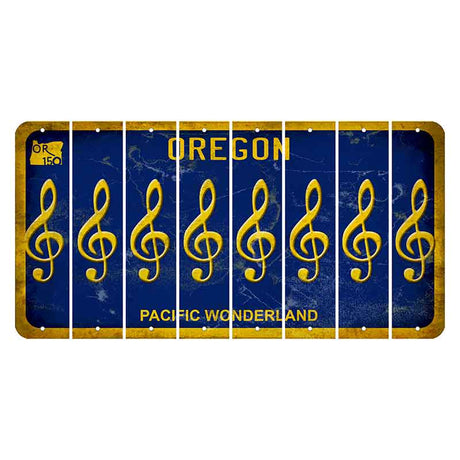 Oregon Pacific Wonderland Cut License Plate Strips (Set of 8) Music Note