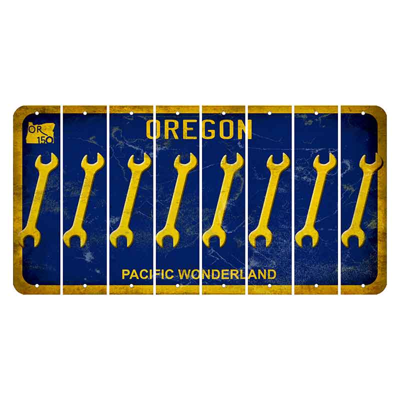 Oregon Pacific Wonderland Cut License Plate Strips (Set of 8) Wrench