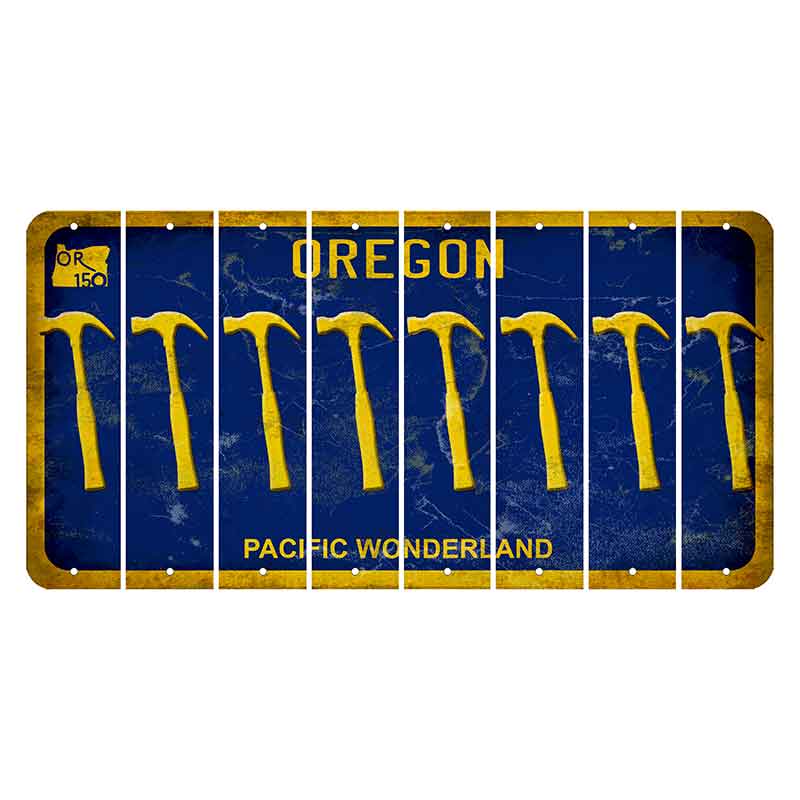 Oregon Pacific Wonderland Cut License Plate Strips (Set of 8) Hammer