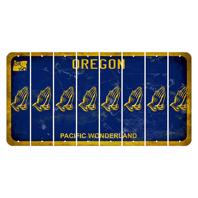 Oregon Pacific Wonderland Cut License Plate Strips (Set of 8) Praying Hands