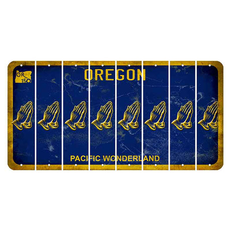 Oregon Pacific Wonderland Cut License Plate Strips (Set of 8) Praying Hands