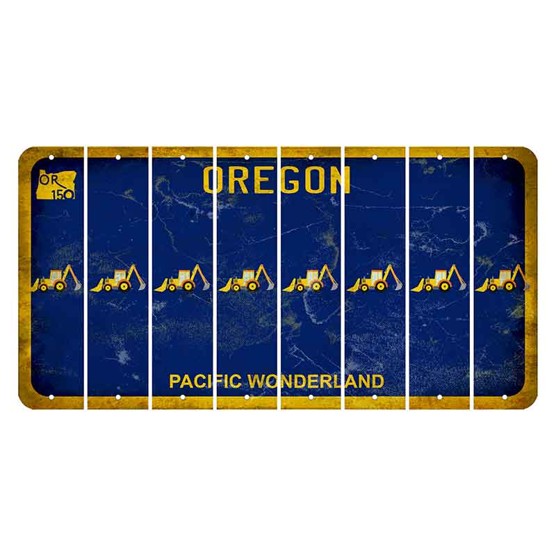 Oregon Pacific Wonderland Cut License Plate Strips (Set of 8) Backhoe