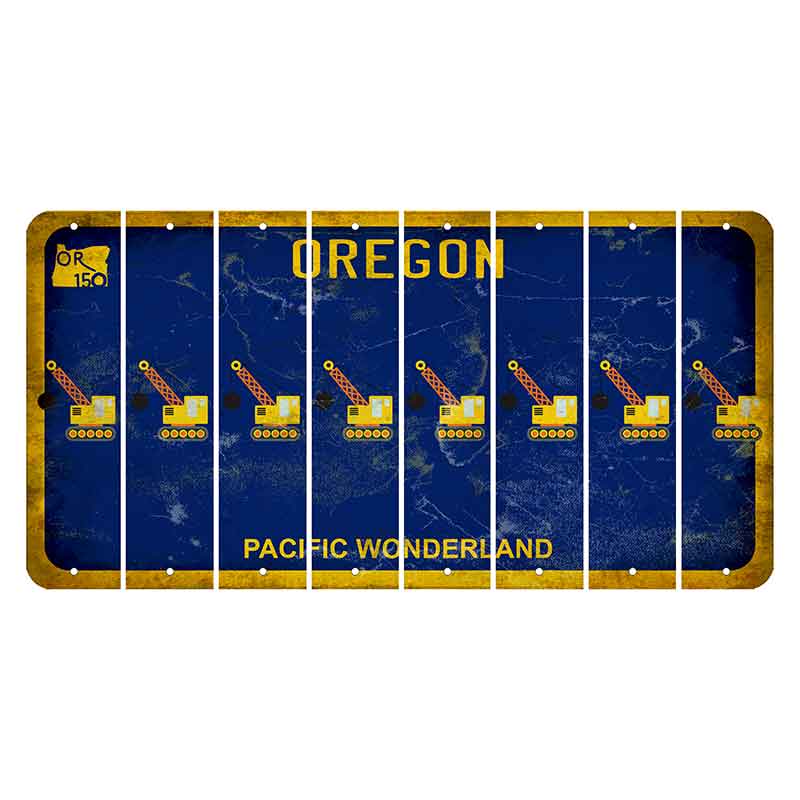 Oregon Pacific Wonderland Cut License Plate Strips (Set of 8) Wrecking Ball Crane