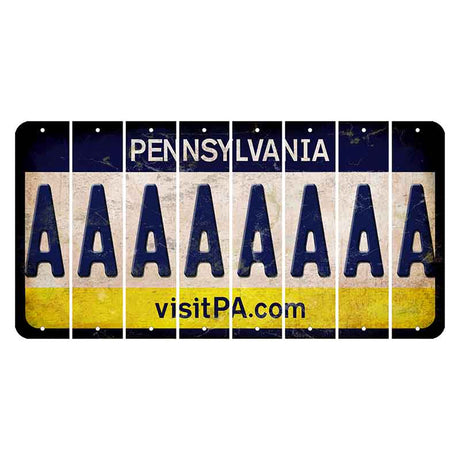 Pennsylvania vistiPA Cut License Plate Strips (Set of 8) A