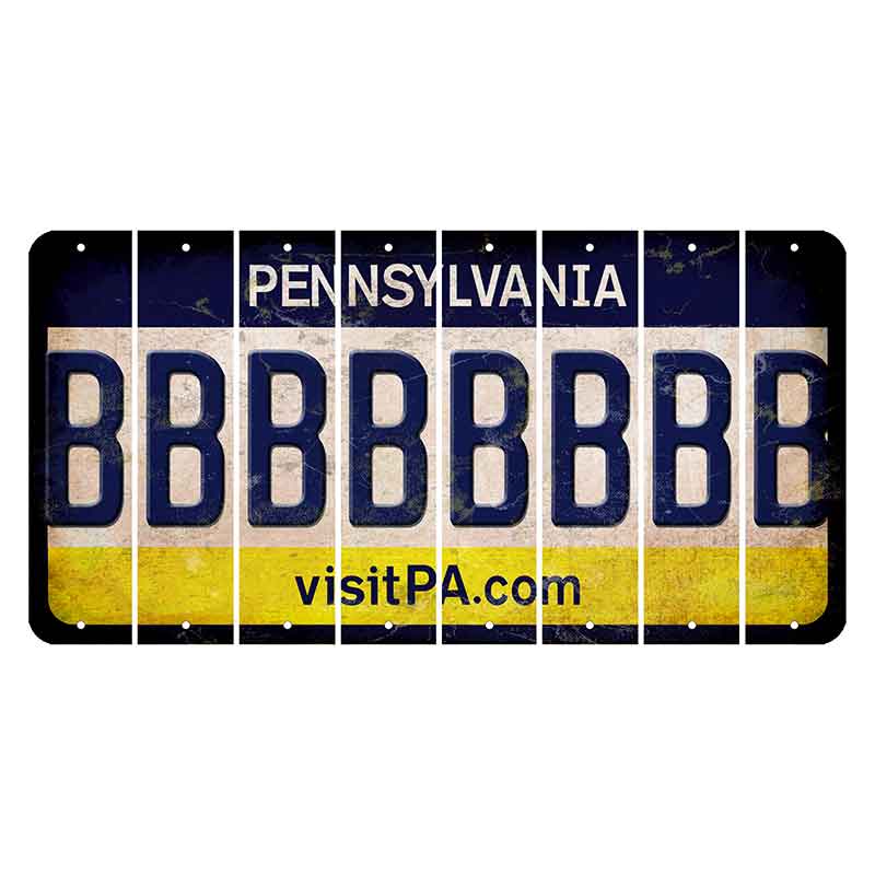 Pennsylvania vistiPA Cut License Plate Strips (Set of 8) B