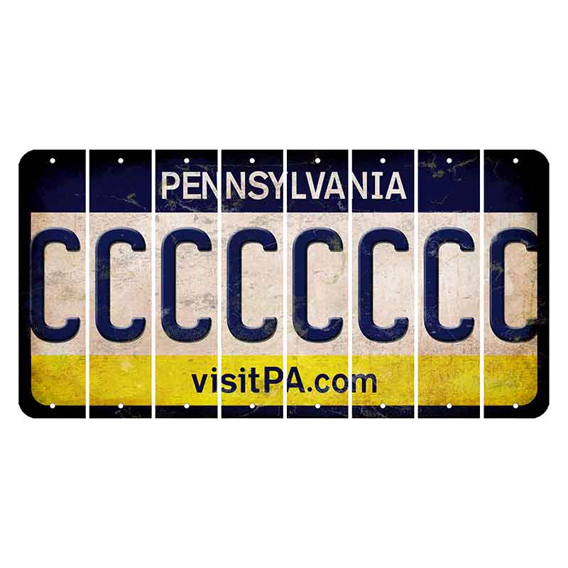 Pennsylvania vistiPA Cut License Plate Strips (Set of 8) C