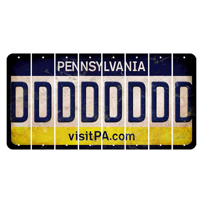 Pennsylvania vistiPA Cut License Plate Strips (Set of 8) D