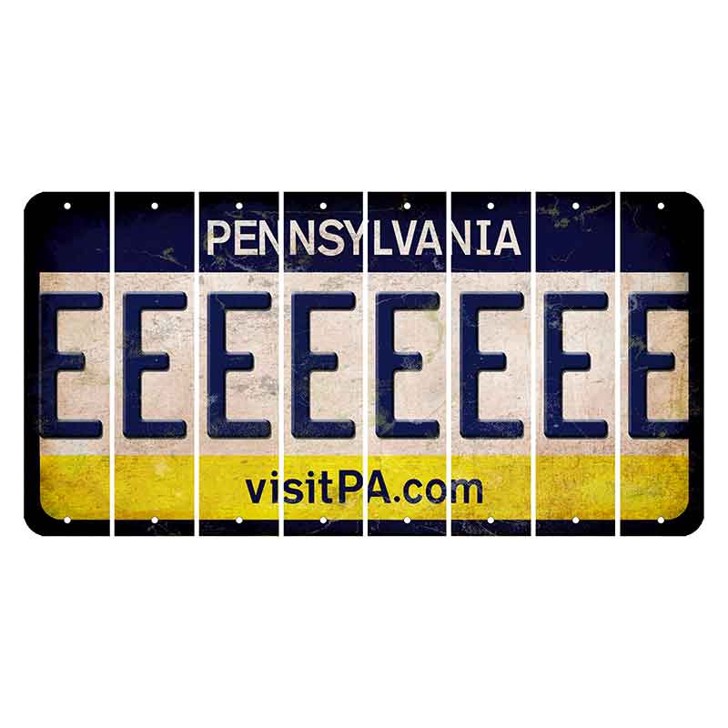 Pennsylvania vistiPA Cut License Plate Strips (Set of 8) E